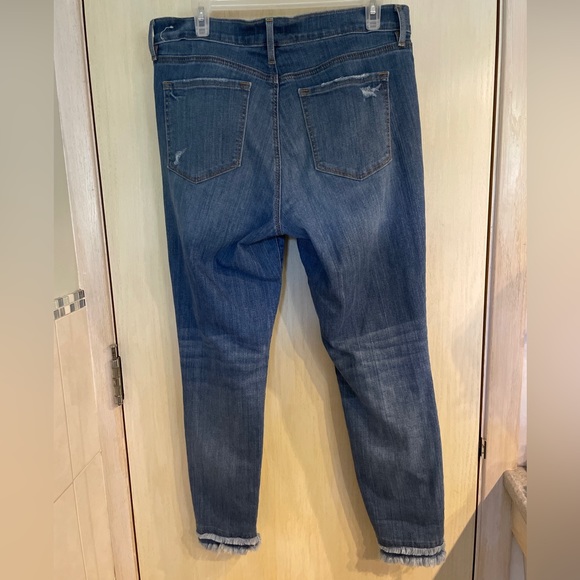 LOFT modern skinny jeans, cute, fringe, bottom - Picture 2 of 5